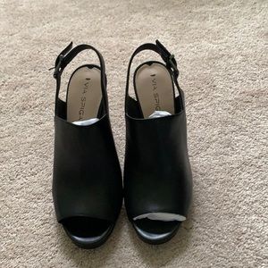 Via Spiga Black Leather Sandal